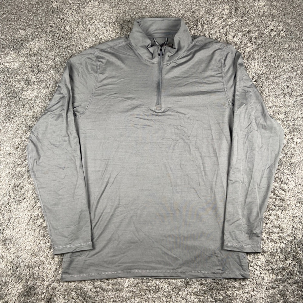 Puma Cloudspun 1/4 Zip Mens Small Grey Heather Performance Pullover 532016-04